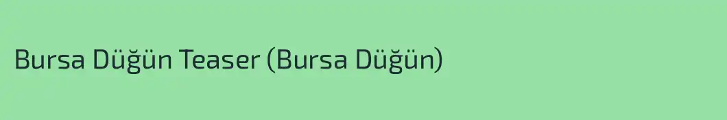 Bursa Düğün Teaser (Bursa Düğün)